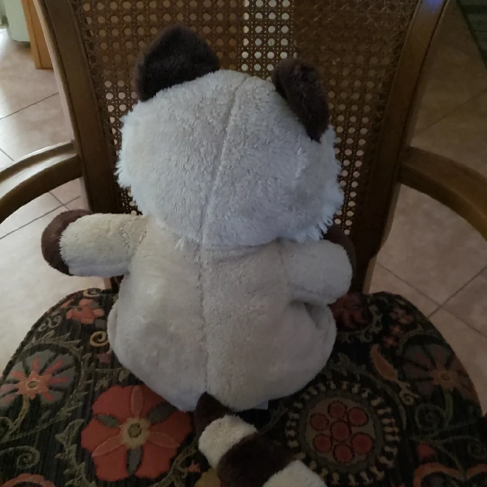 Plush Racoon Stuffed Animal - Cream and Brown